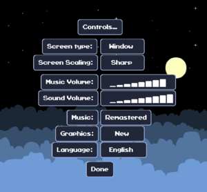 General settings.