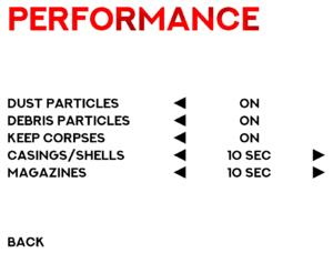 In-game performance settings.