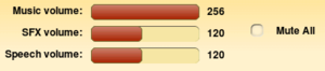 ScummVM audio sliders. Access in-game by pressing Ctrl+F5 and clicking options.