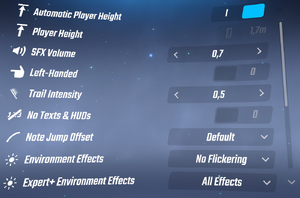 In-game player settings 1/2.