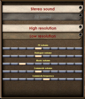 Sound settings (digital version)