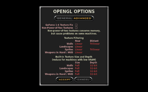 In-game advanced OpenGL settings.