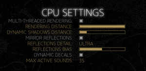 Custom CPU settings.