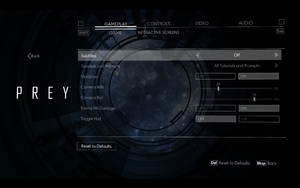 In-game gameplay settings