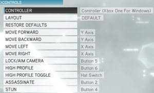 In-game button map settings (multiplayer).