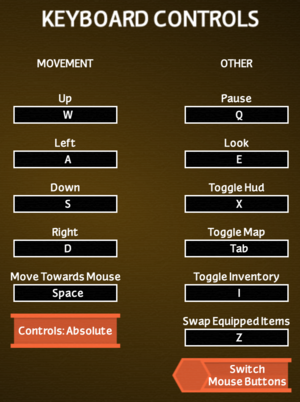 In-game keyboard & mouse settings.
