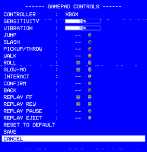 Gamepad controls
