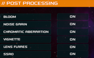 In-game post-processing settings.