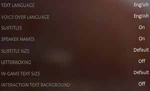 Language and Subtitles settings
