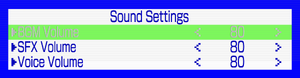 Sound settings (In-game)