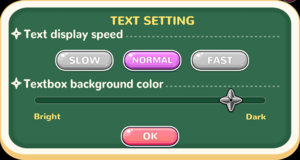 In-game text settings.