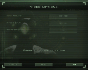 In-game video settings (for Versus Mode).