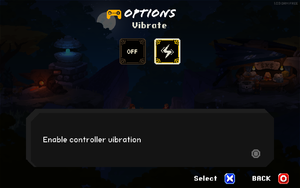 In-game vibration settings.