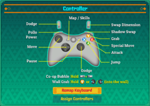 Gamepad controls.