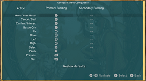 Gamepad settings (Xbox One layout)