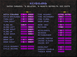 In-game key map settings.