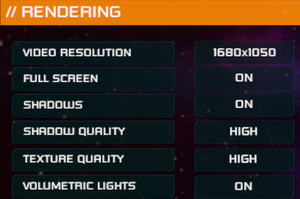In-game rendering settings.