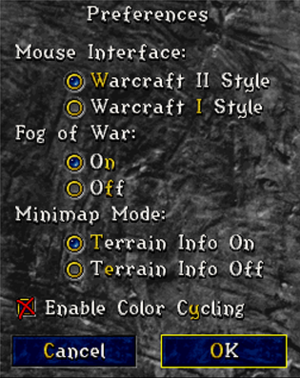 In-game miscellaneous settings menu.