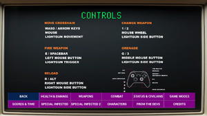 List of controls from How to Play section.