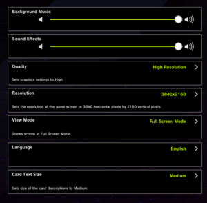 Audio and general settings