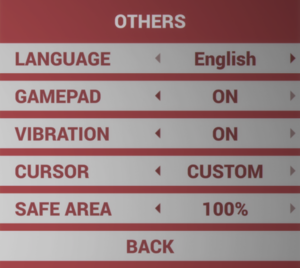 In-game other settings.