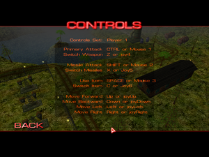 The input settings in the game, controls can be remapped