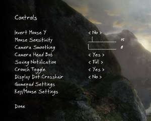 In-game input settings.