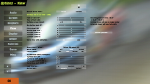 In-game view settings.