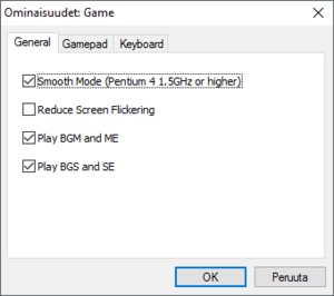 In-game general settings (F1).