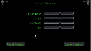 In-game color settings menu