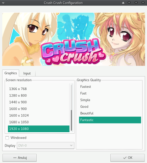General settings before launching the game.