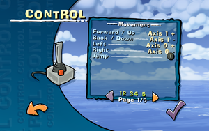 In-game gamepad button map settings.
