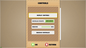 Controls menu
