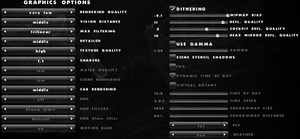 In-game graphics settings.