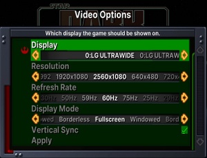 Video options