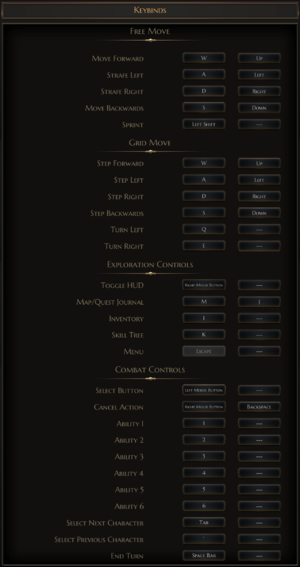 In-game keybinds.