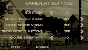 Season One gameplay settings.