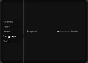 In-game language settings