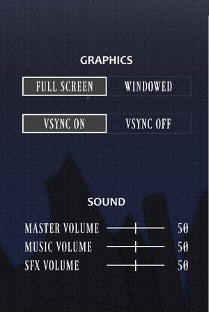 Graphics and Audio settings