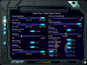 Singleplayer graphics settings (multiplayer settings menu is identical but settings are separate)