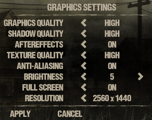 Graphics settings