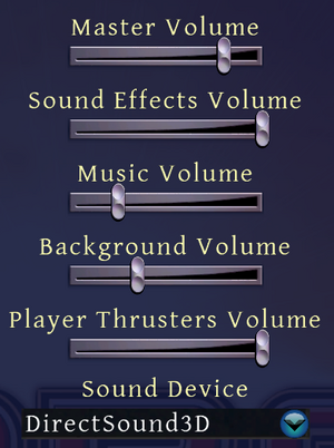 Sound options.