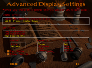 In-game advanced video settings (only accessible via the -displayconfig command line argument).