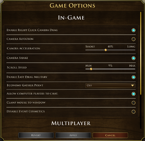 Gameplay settings (1/2)