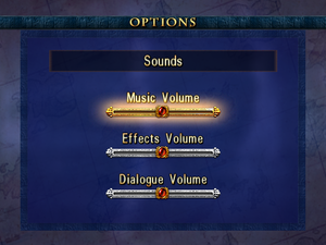 In-game audio settings